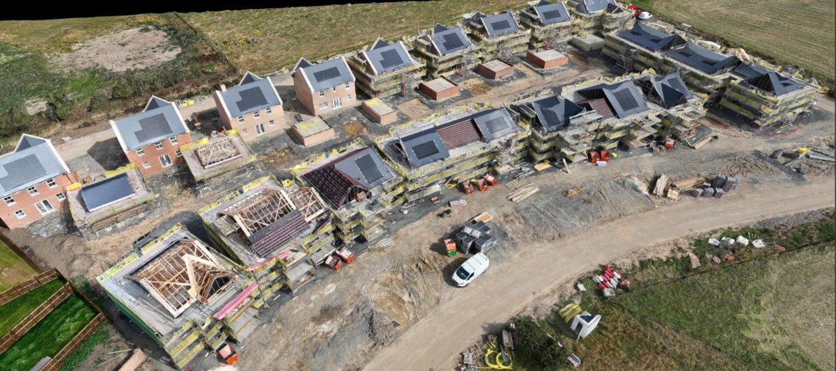 Droneacres textured 3D model of a housing development under construction in the North East